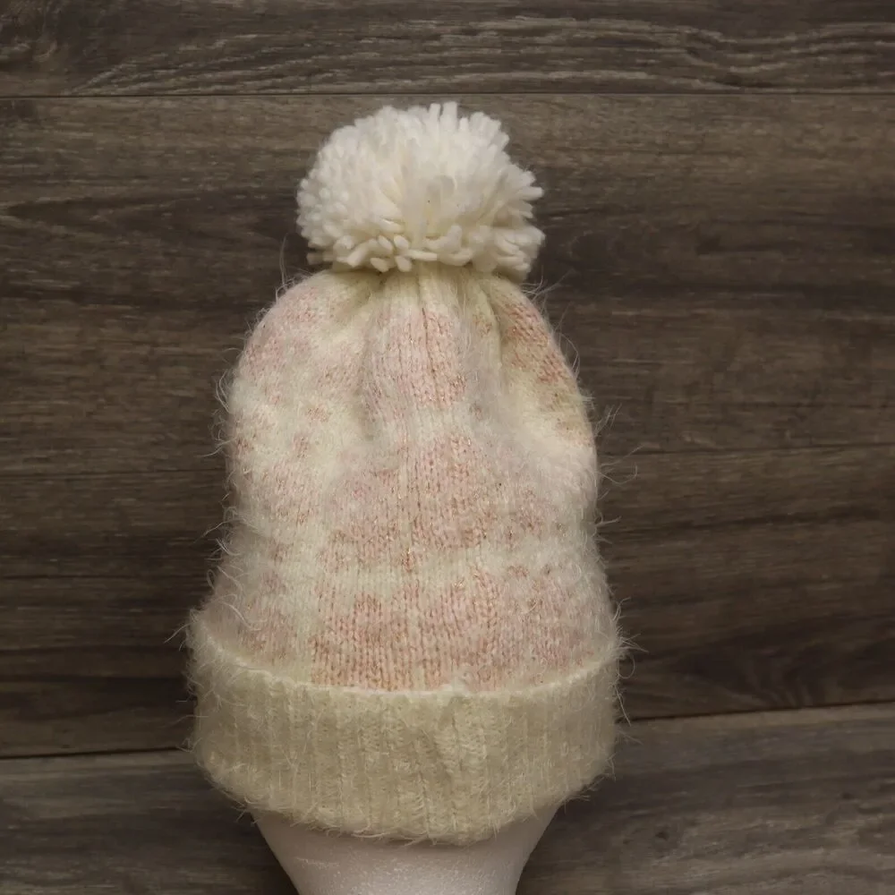 Gold Medal International Beanie Stocking Cap Pom Pom Hat Womens One Size Ivory